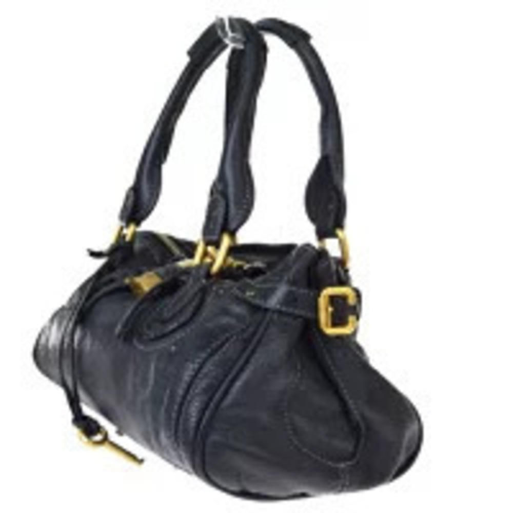 Chloe leather Handbag padlock Paddington black shoulder bag Black